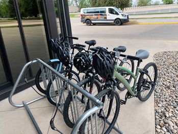 Bike rack with bikes